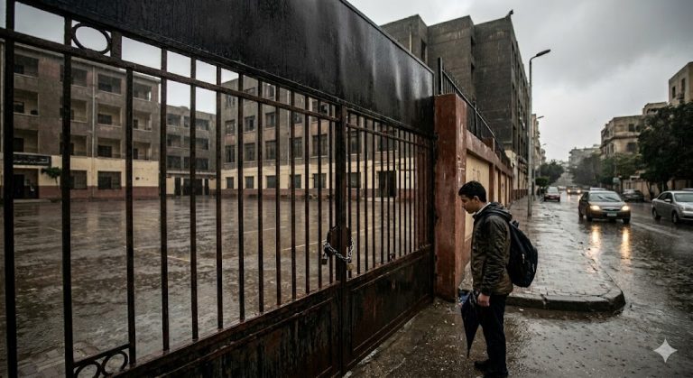 تعطيل الدراسة في المدارس والجامعات الحضورية على مستوى الجمهورية بسبب سوء الأحوال الجوية